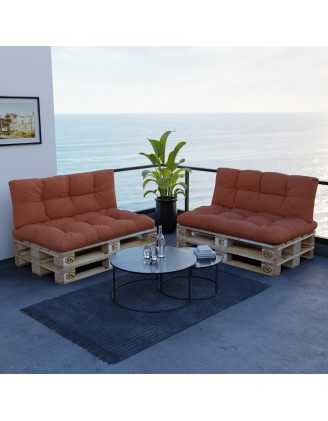 Cojín de Respaldo para Palets, Acolchado, 120x40x12 cm, Naranja