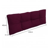 Cojín de Respaldo para Palets, Acolchado, 120x40x12 cm, Violeta Cojín de Respaldo para Palets, Acolchado, 120x40x12 cm, Violeta