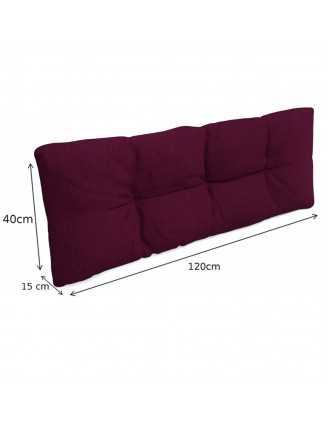 Cojín de Respaldo para Palets, Acolchado, 120x40x12 cm, Violeta