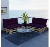 Cojín de Respaldo para Palets, Acolchado, 120x40x12 cm, Violeta Cojín de Respaldo para Palets, Acolchado, 120x40x12 cm, Violeta