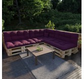 Cojín de Respaldo para Palets, Acolchado, 120x40x12 cm, Violeta Cojín de Respaldo para Palets, Acolchado, 120x40x12 cm, Violeta