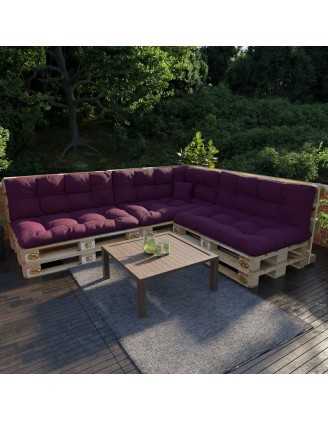 Cojín de Respaldo para Palets, Acolchado, 120x40x12 cm, Violeta