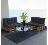 Cojín de Asiento Acolchado para Palet 120x80x15 Antracita Cojín de Asiento Acolchado para Palet 120x80x15 Antracita