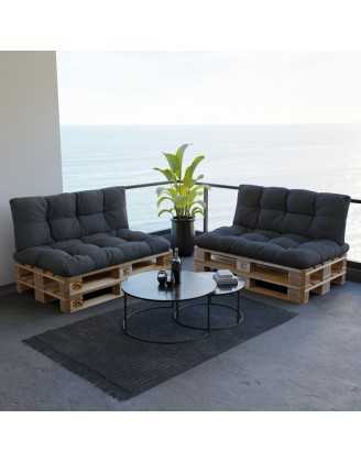 Cojín de Asiento Acolchado para Palet 120x80x15 Antracita