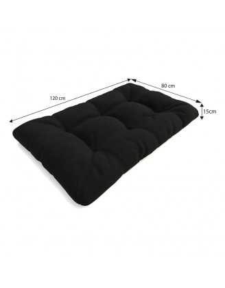Cojín de Asiento Acolchado para Palet 120x80x15 Negro