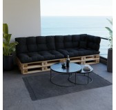 Cojín de Asiento Acolchado para Palet 120x80x15 Negro Cojín de Asiento Acolchado para Palet 120x80x15 Negro