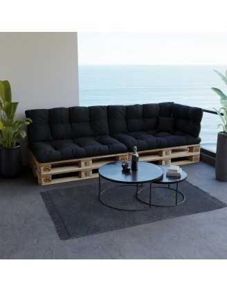 Cojín de Asiento Acolchado para Palet 120x80x15 Negro