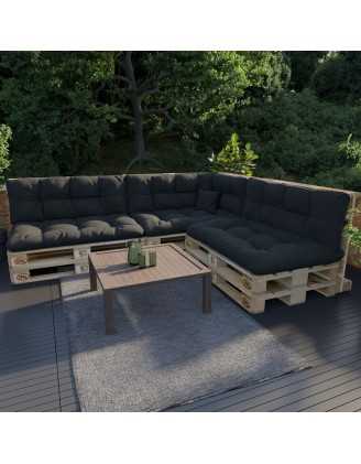 Cojín de Asiento Acolchado para Palet 120x80x15 Negro