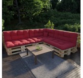 Cojín de Asiento para Palets, Acolchado, 120x80x12 cm, Rojo Cojín de Asiento para Palets, Acolchado, 120x80x12 cm, Rojo