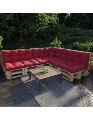 Cojín de Asiento para Palets, Acolchado, 120x80x12 cm, Rojo