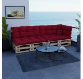 Cojín de Asiento para Palets, Acolchado, 120x80x12 cm, Rojo Cojín de Asiento para Palets, Acolchado, 120x80x12 cm, Rojo