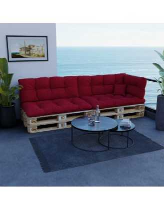 Cojín de Asiento para Palets, Acolchado, 120x80x12 cm, Rojo