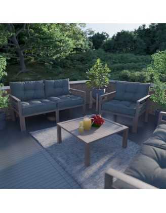Set de 2 Cojines para Silla de Jardín Antracita 60x60 + 60x40