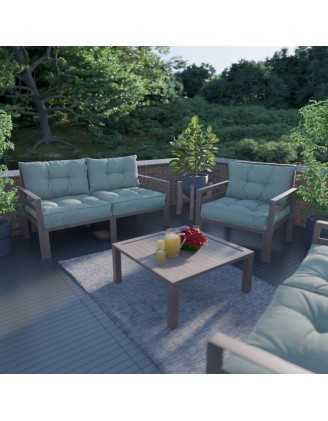 Set de 2 Cojines para Silla de Jardín Verde 70x70 + 70x40