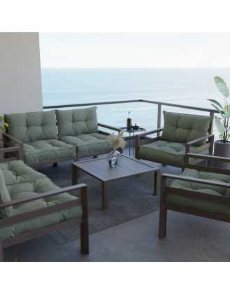 Set de 2 Cojines para Silla de Jardín Verde 70x70 + 70x40
