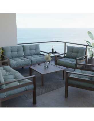 Set de 2 Cojines para Silla de Jardín Azul 60x60 + 60x40