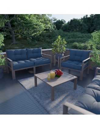Set de 2 Cojines para Silla de Jardín Azul Oscuro 70x70 + 70x40