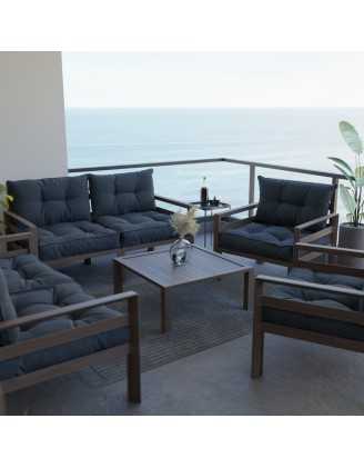 Set de 2 Cojines para Silla de Jardín Azul Oscuro 70x70 + 70x40