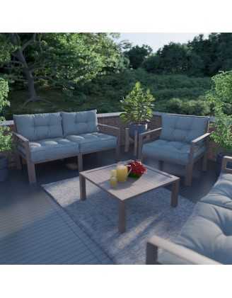 Cojín de Asiento para Silla de Jardín Gris 60x60