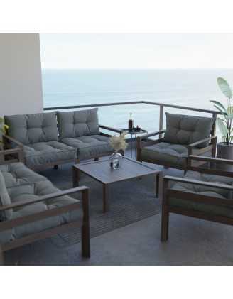 Cojín de Asiento para Silla de Jardín Gris 60x60