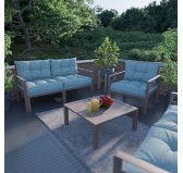 Cojín de Asiento para Silla de Jardín Azul 50x50 Cojín de Asiento para Silla de Jardín Azul 50x50