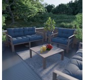 Cojín de Respaldo para Silla de Jardín Azul Oscuro 50x40 Cojín de Respaldo para Silla de Jardín Azul Oscuro 50x40