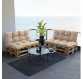 Cojín de Respaldo para Palets, Impermeable, Acolchado, 120x40x12 cm, Beige Cojín de Respaldo para Palets, Impermeable, Acolchado, 120x40x12 cm, Beige