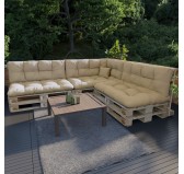 Cojín de Respaldo para Palets, Impermeable, Acolchado, 120x40x12 cm, Beige Cojín de Respaldo para Palets, Impermeable, Acolchado, 120x40x12 cm, Beige