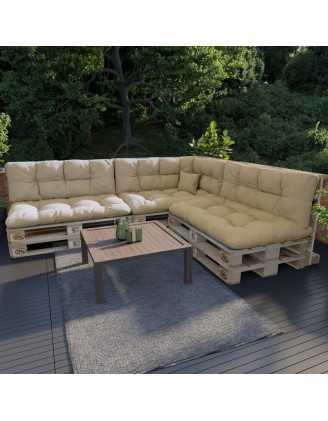 Cojín de Respaldo para Palets, Impermeable, Acolchado, 120x40x12 cm, Beige