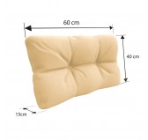Set de 6 Cojines para Palets, 2x Asiento + 2x Respaldo + Lateral + Decorativa, Impermeable, Acolchado, Beige Set de 6 Cojines para Palets, 2x Asiento + 2x Respaldo + Lateral + Decorativa, Impermeable, Acolchado, Beige