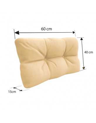 Set de 6 Cojines para Palets, 2x Asiento + 2x Respaldo + Lateral + Decorativa, Impermeable, Acolchado, Beige