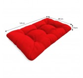 Set de 2 Cojines para Palets - Asiento 120x80 cm + Respaldo 120x40 cm, Impermeable, Acolchado, Rojo Set de 2 Cojines para Palets - Asiento 120x80 cm + Respaldo 120x40 cm, Impermeable, Acolchado, Rojo