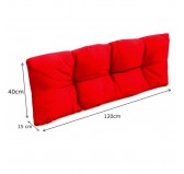Set de 2 Cojines para Palets - Asiento 120x80 cm + Respaldo 120x40 cm, Impermeable, Acolchado, Rojo Set de 2 Cojines para Palets - Asiento 120x80 cm + Respaldo 120x40 cm, Impermeable, Acolchado, Rojo