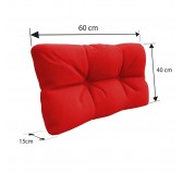 Set de 6 Cojines para Palets, 2x Asiento + 2x Respaldo + Lateral + Decorativa, Impermeable, Acolchado, Rojo Set de 6 Cojines para Palets, 2x Asiento + 2x Respaldo + Lateral + Decorativa, Impermeable, Acolchado, Rojo