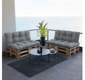 Cojín de Asiento para Palets, Impermeable, Acolchado, 120x80x15 cm, Gris Cojín de Asiento para Palets, Impermeable, Acolchado, 120x80x15 cm, Gris