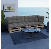 Cojín de Asiento para Palets, Impermeable, Acolchado, 120x80x15 cm, Gris Cojín de Asiento para Palets, Impermeable, Acolchado, 120x80x15 cm, Gris