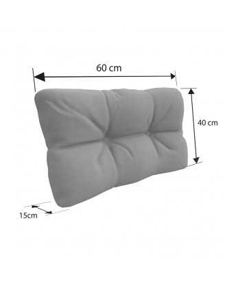 Set de 8 Cojines para Palets, 3x Asiento + 3x Respaldo + Lateral + Decorativa, Impermeable, Acolchado, Gris