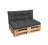 Set de 2 Cojines para Palets - Asiento 120x80 cm + Respaldo 120x40 cm, Impermeable, Acolchado, Antracita Set de 2 Cojines para Palets - Asiento 120x80 cm + Respaldo 120x40 cm, Impermeable, Acolchado, Antracita