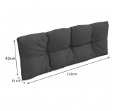 Set de 2 Cojines para Palets - Asiento 120x80 cm + Respaldo 120x40 cm, Impermeable, Acolchado, Antracita Set de 2 Cojines para Palets - Asiento 120x80 cm + Respaldo 120x40 cm, Impermeable, Acolchado, Antracita