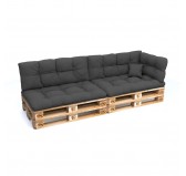 Set de 6 Cojines para Palets, 2x Asiento + 2x Respaldo + Lateral + Decorativa, Impermeable, Acolchado, Antracita Set de 6 Cojines para Palets, 2x Asiento + 2x Respaldo + Lateral + Decorativa, Impermeable, Acolchado, Antracita