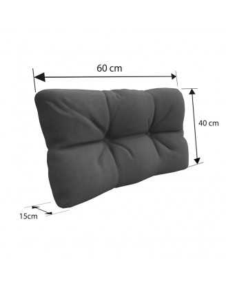 Set de 6 Cojines para Palets, 2x Asiento + 2x Respaldo + Lateral + Decorativa, Impermeable, Acolchado, Antracita