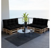 Cojín de Respaldo para Palets, Impermeable, Acolchado, 120x40x12 cm, Negro Cojín de Respaldo para Palets, Impermeable, Acolchado, 120x40x12 cm, Negro