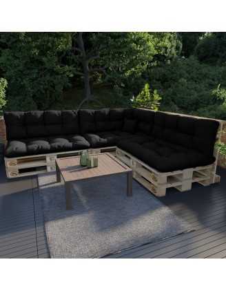 Cojín de Respaldo para Palets, Impermeable, Acolchado, 120x40x12 cm, Negro