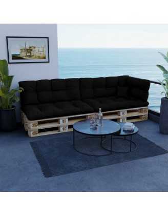 Cojín de Respaldo para Palets, Impermeable, Acolchado, 120x40x12 cm, Negro