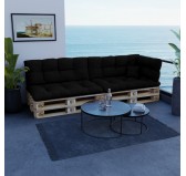 Cojín Lateral para Palets, Impermeable, Acolchado, 60x40x12 cm, Negro Cojín Lateral para Palets, Impermeable, Acolchado, 60x40x12 cm, Negro
