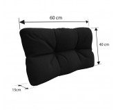 Cojín Lateral para Palets, Impermeable, Acolchado, 60x40x12 cm, Negro Cojín Lateral para Palets, Impermeable, Acolchado, 60x40x12 cm, Negro
