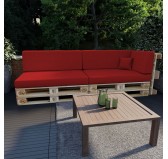 Cojín de Respaldo para Palets, 120x40x20/10 cm, Rojo Cojín de Respaldo para Palets, 120x40x20/10 cm, Rojo