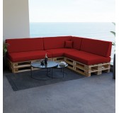 Cojín de Respaldo para Palets, 120x40x20/10 cm, Rojo Cojín de Respaldo para Palets, 120x40x20/10 cm, Rojo