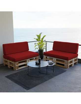 Cojín de Asiento para Palets, 120x80x12 cm, Rojo