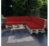 Set de 8 Cojines para Palets, 3x 120x80 + 3x 120x40 + 60x40 + 40x40 Rojo Set de 8 Cojines para Palets, 3x 120x80 + 3x 120x40 + 60x40 + 40x40 Rojo